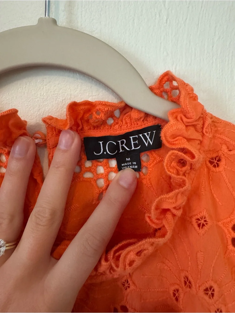 J. Crew Orange Sleeveless Eyelet Top